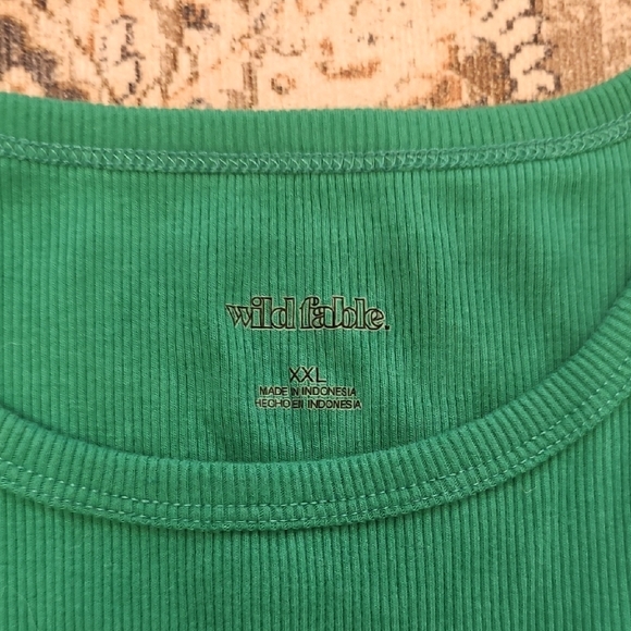 Wild Fable Green Ribbed Cropped Tank – Racerback Style - Picture 2 of 3